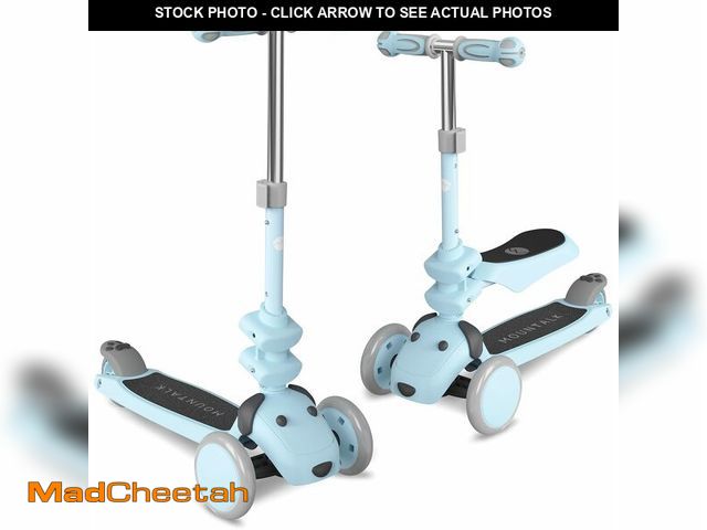 Lot 74-13710187 - Mountalk Toddler Scooter/Balance Bike, 3 Wheels Scooter with Seat, Ride On Toys for Girls and Boys 1...