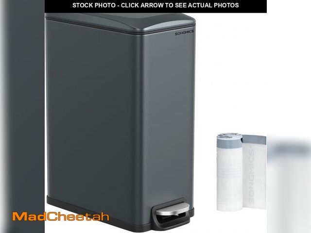 Lot 74-12400123 - SONGMICS Slim Trash Can, 13-Gallon (50 L) Garbage Can for Narrow Spaces with Soft-Close Lid, Inner B...
