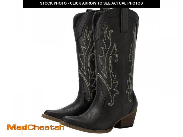 Lot 74-12115789 - HISEA Rollda Cowboy Boots for Women Cowgirl Boots Ladies Western Embroidery Pointy Toe - USED