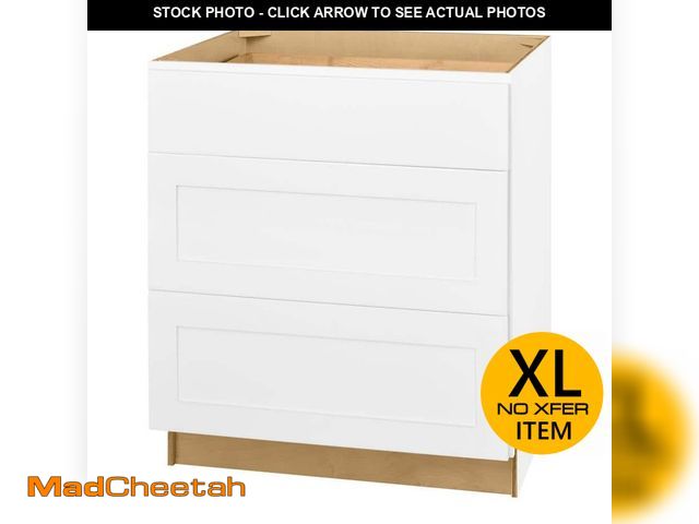 Lot 74-13287133 - Hampton Bay Avondale 30 in. W x 24 in. D x 34.5 in. H Ready to Assemble Plywood Shaker Drawer Base K...