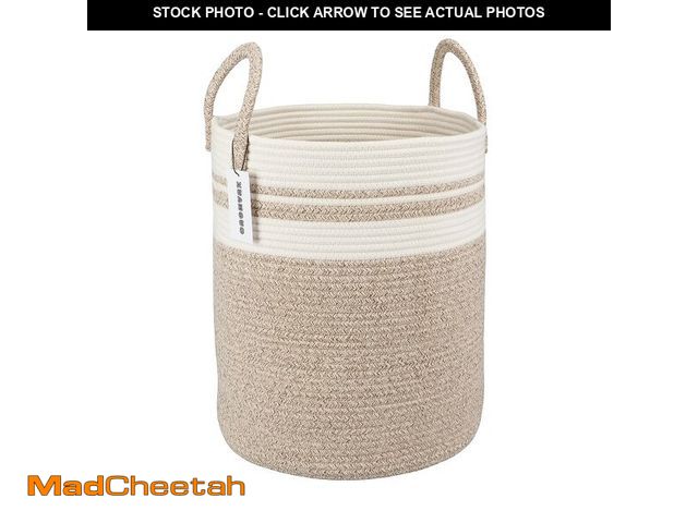 Lot 74-14215421 - XUANGUO Cotton Rope Laundry Basket Hamper for Clothes Woven Storage Basket for Living Room Bedroom B...