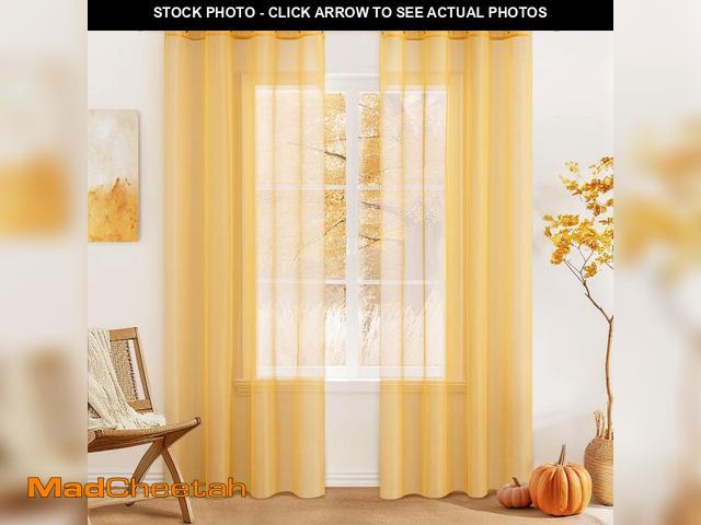 Lot 74-12310245 - MIULEE 2 Panels Solid Color Sheer Curtains 72 Inch Length Set Fall Elegant Grommet Light Filtering W...