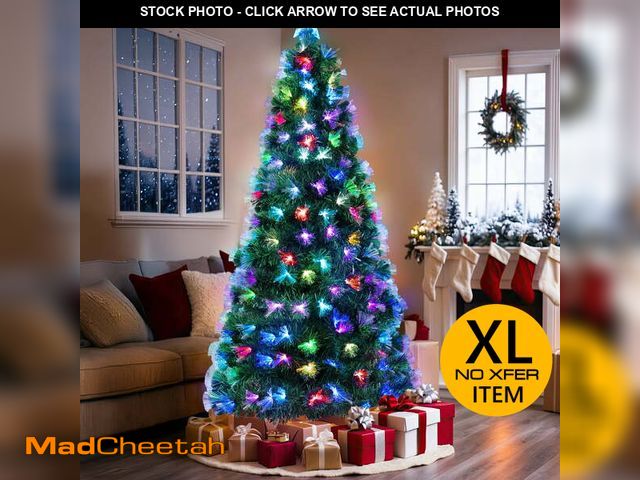 Lot 74-13126423 - Arlopu 10FT Fiber Optic Artificial Christmas Tree, Pre-Lit Xmas Tree with 480 Branches &amp; Top Sta...