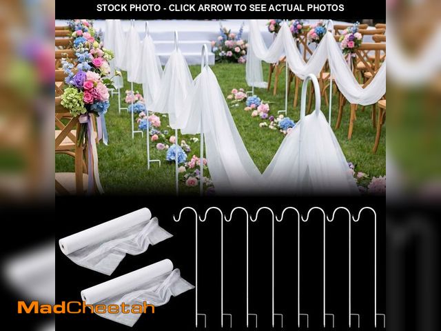 Lot 74-14214547 - Tudomro 10 Pack Wedding Aisle Decoration Include 2 Rolls 30" x 20 ft White Wedding Draping Fabric 8 ...