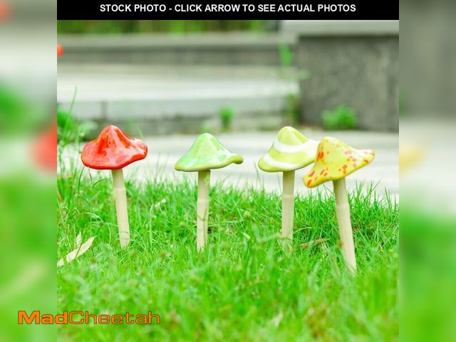 Lot 74-14145848 - Ceramic Mushroom Garden Decor - 4pcs Ceramic Mushrooms for Garden, Mushroom Statue Decor, Fairy Gard...