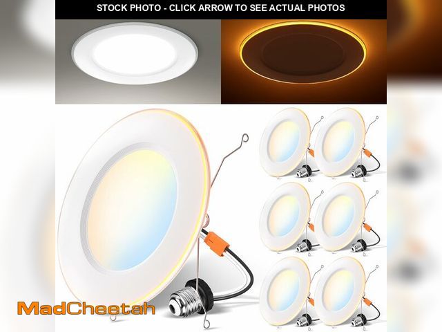 Lot 74-13545556 - LVWIT 6 Inch LED Recessed Lights with Night Light, Dimmable Retrofit Can Lights for 5/6 Inch Housing...