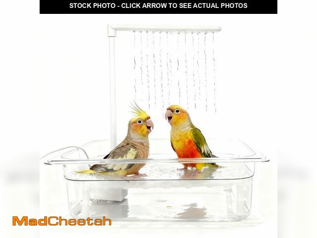 Lot 74-12973389 - HZDZ LCPAW Bird Bath Tub with USB Pump, Automatic Bird Shower with Adjustable Water Flow, Transparen...