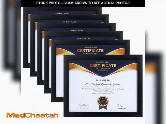 Lot 74-12306067 - ELSKER&amp;HOME 8.5x11 Picture Frame - Certificate Document Frame 6 Pack with Semi-Tempered Glass - ...