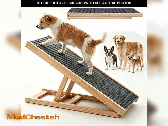 Lot 74-14607805 - Adjustable Pet Ramp for Dogs and Cats - Folding Portable Dog Ramp for Couch or Bed with Non Slip Car...
