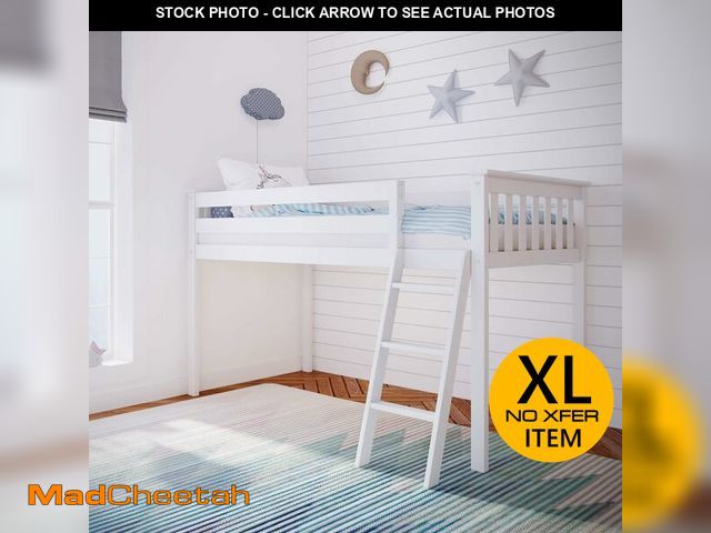 Lot 74-12689182 - Max &amp; Lily Low Loft Bed, Twin Bed Frame For Kids, Gray - UNUSED