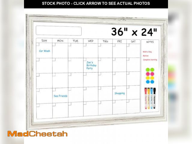 Lot 74-12491065 - DOLLAR BOSS Calendar Whiteboard Dry Erase Whiteboard Calendar for Wall White Board 36" x 24" Large M...