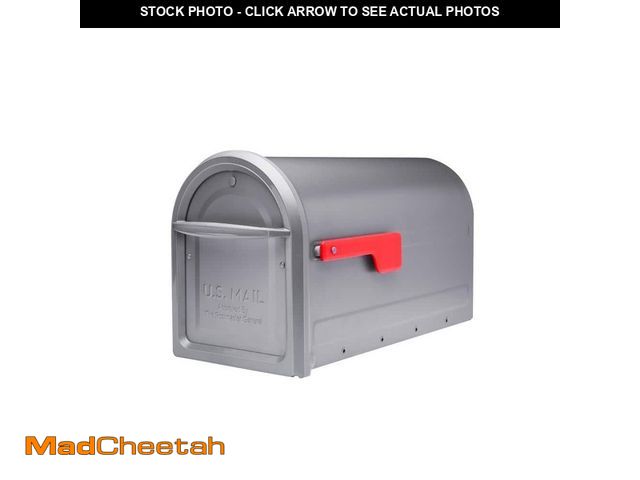 Lot 74-14254350 - Architectural Mailboxes Mapleton Graphite, Large, Steel, Post Mount Mailbox - UNUSED