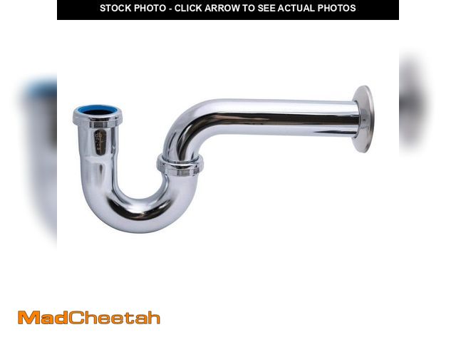 Lot 74-12830584 - Dearborn Brass 1-1/2 in. x 1-1/2 in. Chrome Brass Solvent Cemented Trap P-trap with Cleanout - UNUSE...