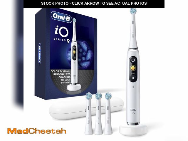 Lot 74-13572983 - Oral-B iO Series 9 Electric Toothbrush with 3 Replacement Brush Heads, White Alabaster - UNUSED