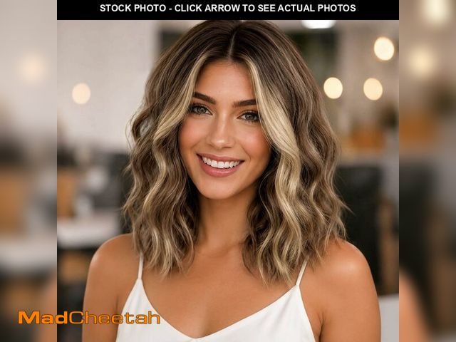 Lot 74-14058859 - Eawwii Ombre Light Brown With Blonde Short Wavy Wig for Women Lace Hairline Bob Style Synthetic Heat...