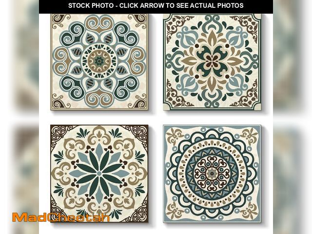 Lot 74-13563691 - ARTISTIC PATH Bohemian Pattern Printing Wall Art: Vintage Flower Pattern Canvas Wall Decoration Artw...