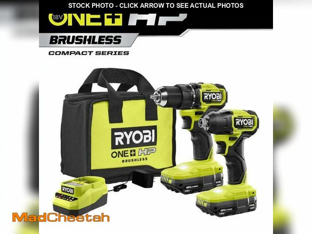 Lot 74-12790714 - (MISSING BATTERIES,CHARGER) Ryobi One+ HP 18v Brushless Cordless Compact 1/2" Drill And Impact Drive...