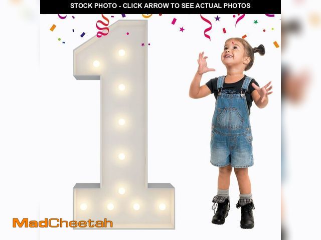 Lot 74-14377160 - 3FT Light Up Numbers Letters, DIY Giant Marquee Numbers, Mosaic Balloon Number 1 for 1st 13th Sweet ...