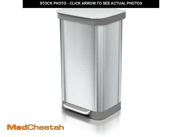 Lot 74-12663404 - Glad 20 Gal. Stainless Steel Step on Metal Household Trash Can, Series 2 with Clorox Protection - UN...