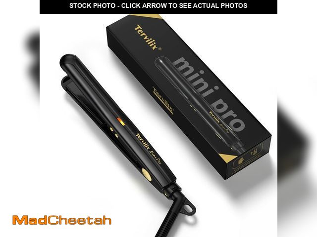 Lot 74-14302904 - Terviiix Mini Flat Iron for Short Hair Temperature Adjustable, 1/2 Inch Mini Small Portable Ceramic ...