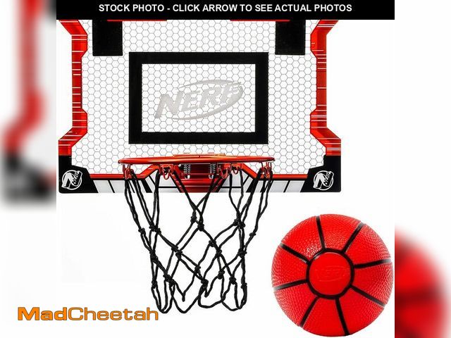 Lot 74-13710228 - NERF Pro Hoop Kids Basketball Hoop Set - Mini Set with Mini NERF Basketball - Steel Rim Great for Du...