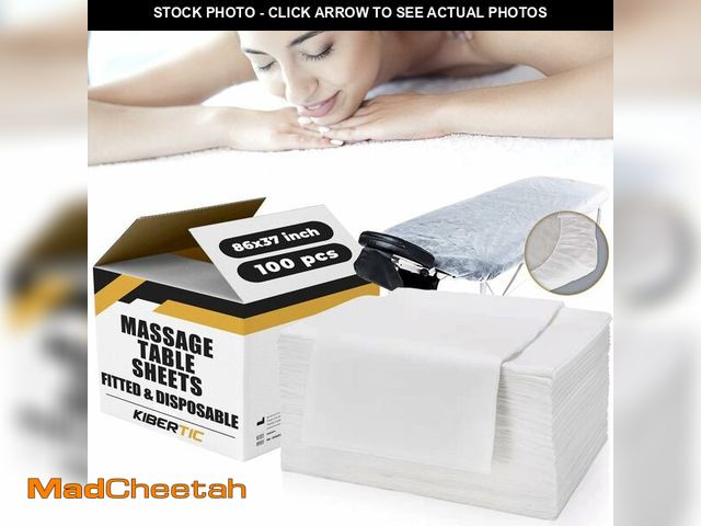 Lot 74-12866704 - 100 PCS Disposable Fitted Sheets for Massage Table, 86 x 37 inch Disposable Bed Sheets Adjustables, ...