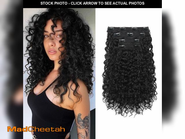 Lot 74-12972122 - Flufymooz 4PC Clip in Hair Extensions, 14 Inch 100Ã¯Â¼â¦ Pure Protein Silk Short Hairpiece Deep Cur...