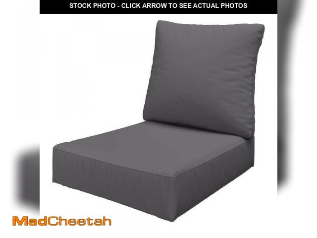 Lot 74-12424754 - Kimunuk 24 in. x 24 in. x 6.5 in. Outdoor Repacement Deep Seating Lounge Chair Cushion with Backrest...