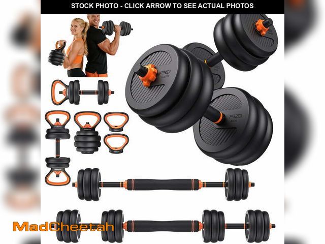 Lot 74-13061163 - UPGO Adjustable Dumbbell Set,50lb Free Weight Set with Connector Bar,5 in 1 Workout Gear with Dumbbe...