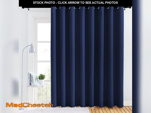 Lot 74-12440125 - NICETOWN Extra Wide Curtain for Patio - (120 inches Wide x 84 inches Long, Navy, 1 Piece) Home Decor...