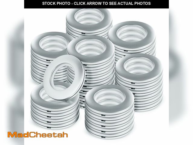 Lot 74-13524876 - WCIC 48PCS Premium Silver Roman Shade Rings 40mm - Designer Metallic Finish (1-9/16") Commercial-Gra...