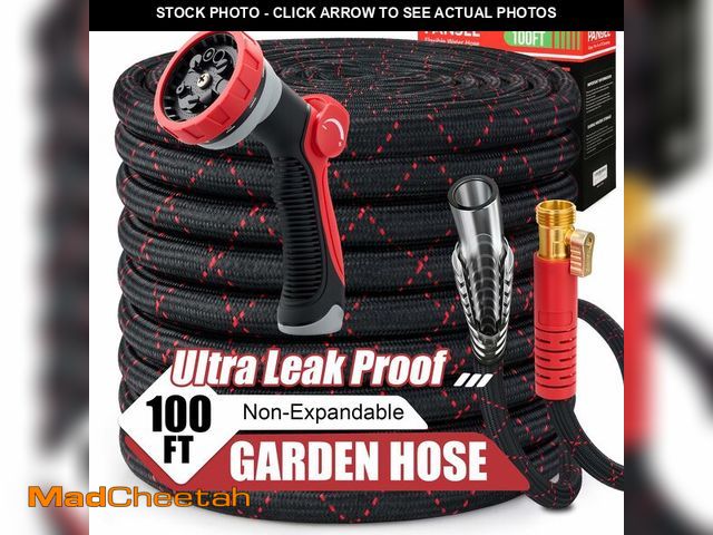 Lot 74-14271006 - PANYEE 100FT Garden Hose, Flexible Water Hose,Lightweight Non-Expanding Leak Proof hose with 10 Func...