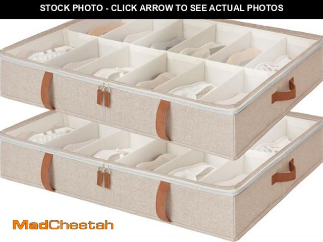Lot 74-10074822 - StorageWorks Under Bed Shoe Storage Organizer, Underbed Shoes Container with Adjustable Dividers, Sh...