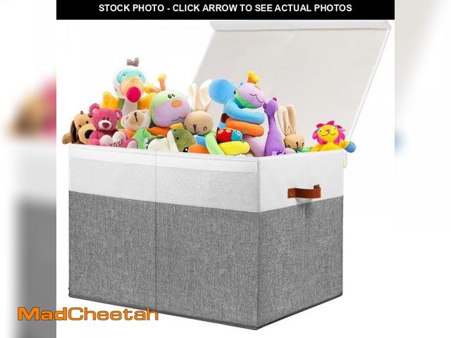 Lot 74-12117129 - Large Toy Storage Box with Lid, Sturdy Toys Storage Chest Bin Organizer Basket with Dividers for Kid...