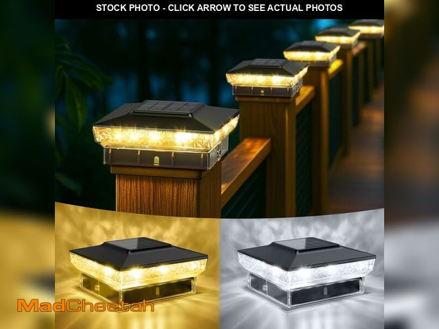 Lot 74-14382053 - KEILAIMO Solar Post Cap Lights, 12-Pack Upgraded Outdoor Deck Fence Post Solar Lights for 4x4 5x5 Wo...