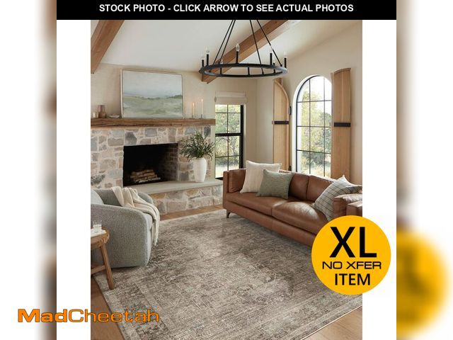 Lot 74-12569113 - Loloi Magnolia Home by Joanna Gaines Millie Collection MIE-03 Charcoal/Dove 5'-3" x 7'-6", .25" Pile...