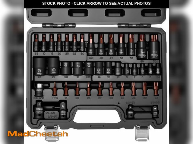 Lot 74-14379704 - DISEN 42-Piece Master Torx Bit Socket, CR-V&amp;S2 Alloy Steel, Socket Set and Bits T8-T70,E-Torx E4...