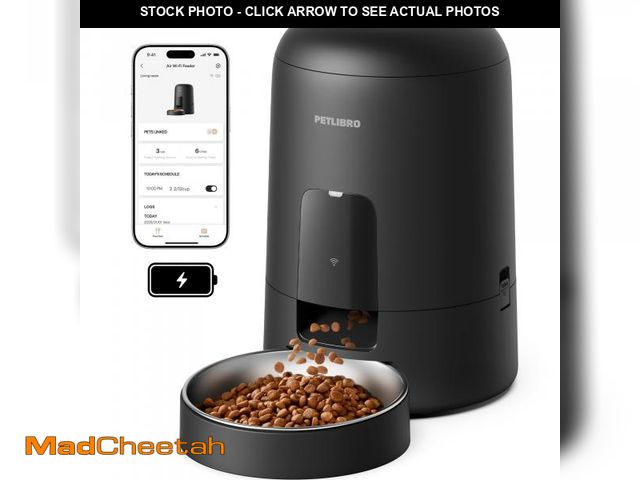 Lot 74-12440857 - PETLIBRO Automatic Cat Feeder, Wi-Fi Rechargeable Cats Food Dispenser Battery-Operated with 30-Day L...