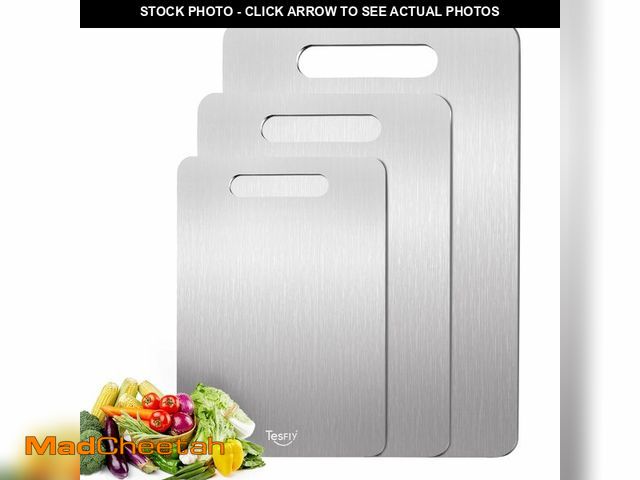Lot 74-14273187 - Titanium Cutting Board Set of 3, 100% Pure Titanium Food Grade Kitchen Chopping Board, Double-Sided ...