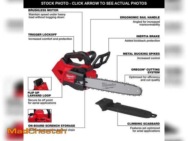 Lot 74-13134643 - Milwaukee M18 FUEL 14 in. 18V Lithium-Ion Brushless Cordless Battery Top Handle Chainsaw (Tool Only)...