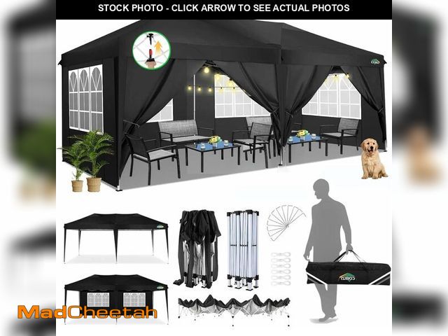 Lot 74-12693073 - (CANVAS CANOPY ONLY) COBIZI Canopy 10x20 Pop Up Canopy Tent with 6 Sidewalls Easy Pop Up Tent 10x20 ...