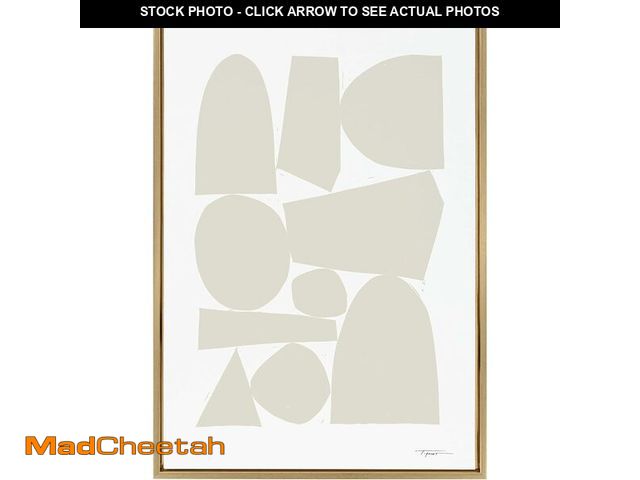 Lot 74-12664418 - Kate and Laurel Sylvie Constructed II Neutral Framed Canvas Wall Art by Statement Goods; 23x33 Gold;...