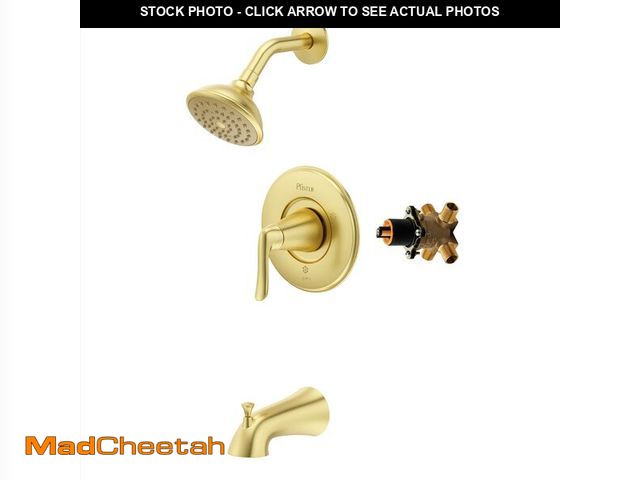 Lot 74-13327628 - Pfister Willa Tub &amp; Shower Trim Kit, Valve and Cartridge Included, 1-Handle, Brushed Gold Finish...