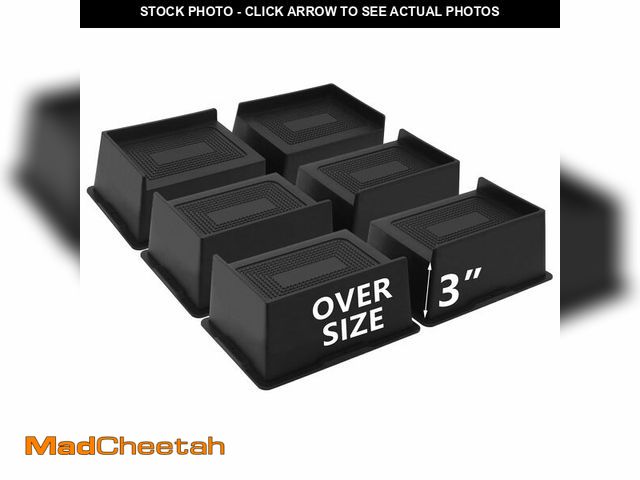 Lot 74-14148174 - HANIHUA 6 Pack Bed Risers 3 inch, Oversized Furniture Risers Heavy Duty, Extra Wide Bed Lifts Risers...