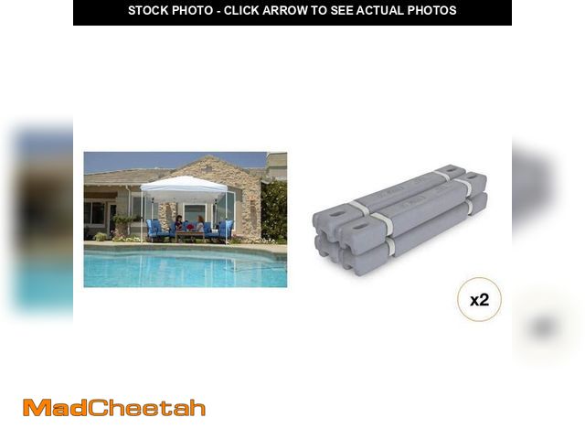 Lot 74-13768853 - 60 lbs. US Weight Canopy Set and 10 ft. x 10 ft. Commercial Pop Up Tent with Wall Panel Combo (Set o...