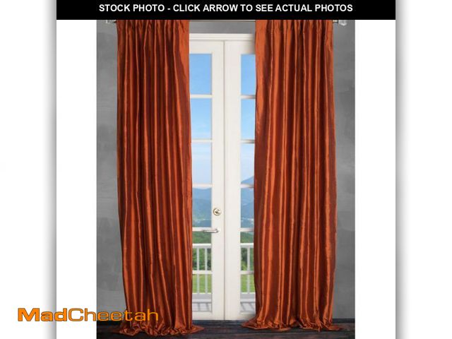 Lot 74-5038010 - Emdee Serafina Silk Solid Room Darkening Rod Pocket Single Curtain Panel  Curtain Color: Rust, Size ...