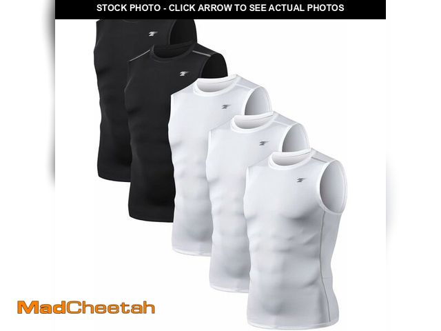 Lot 74-12801724 - TELALEO 5 Pack Men's Athletic Compression Shirts Sleeveless Workout Tank Top Sports Base Layer Runni...