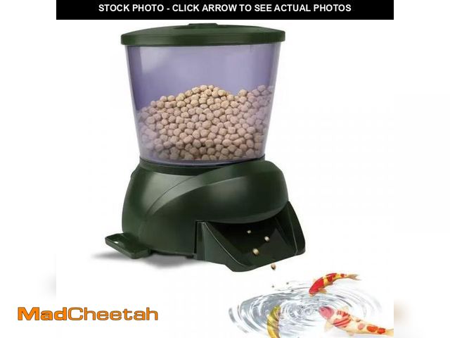 Lot 74-12119690 - Pond Automatic Fish Feeder(4.5L),Large Pond Fish Feeder Automatic Dispenser Outdoor, Battery-Powered...