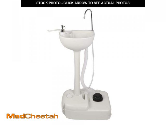 Lot 74-12424746 - Karl home Portable 19 in. L White Outdoor Sink Hand Wash Basin - UNUSED