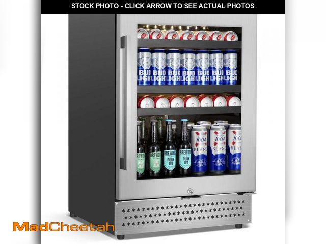 Lot 74-12397203 - 24 in. 190 (12 oz.) Can Seamless Single Zone Built-In/Freestanding Beverage Cooler with Childproof L...